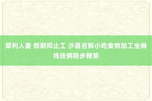 犀利人妻 假期抑止工 沙县吉鲜小吃食物加工坐褥线技俩稳步鞭策