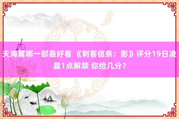 天海翼哪一部最好看 《刺客信条：影》评分19日凌晨1点解禁 你给几分？