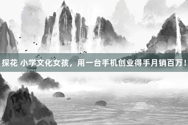 探花 小学文化女孩，用一台手机创业得手月销百万！