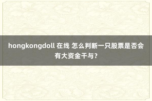 hongkongdoll 在线 怎么判断一只股票是否会有大资金干与？