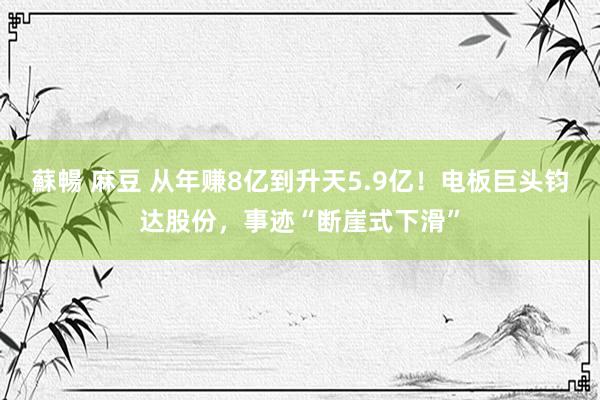蘇暢 麻豆 从年赚8亿到升天5.9亿！电板巨头钧达股份，事迹“断崖式下滑”