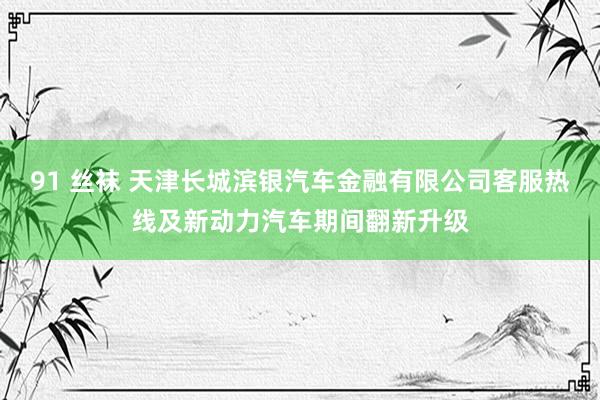 91 丝袜 天津长城滨银汽车金融有限公司客服热线及新动力汽车期间翻新升级
