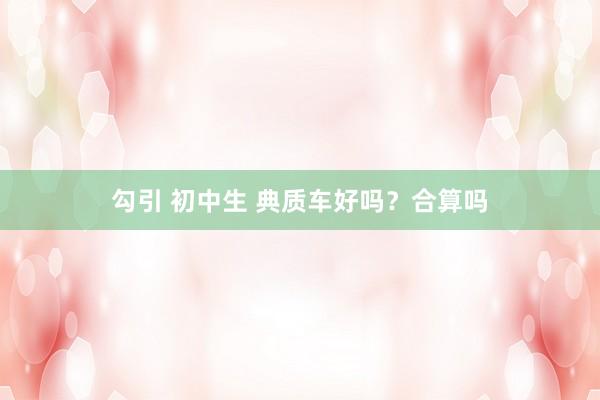 勾引 初中生 典质车好吗？合算吗