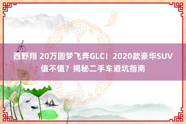 西野翔 20万圆梦飞奔GLC！2020款豪华SUV值不值？揭秘二手车避坑指南