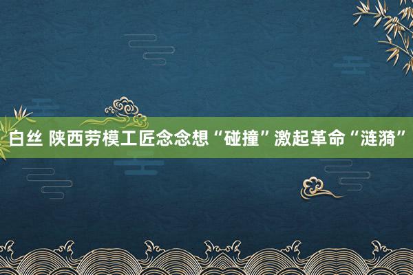 白丝 陕西劳模工匠念念想“碰撞”激起革命“涟漪”