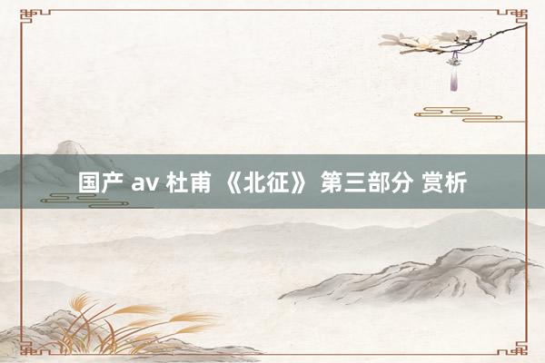 国产 av 杜甫 《北征》 第三部分 赏析